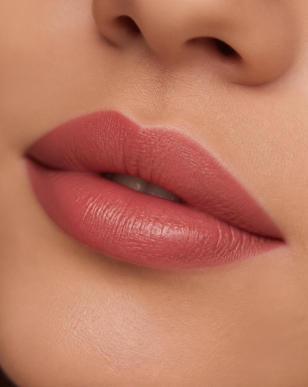 Soft rose lip blush result